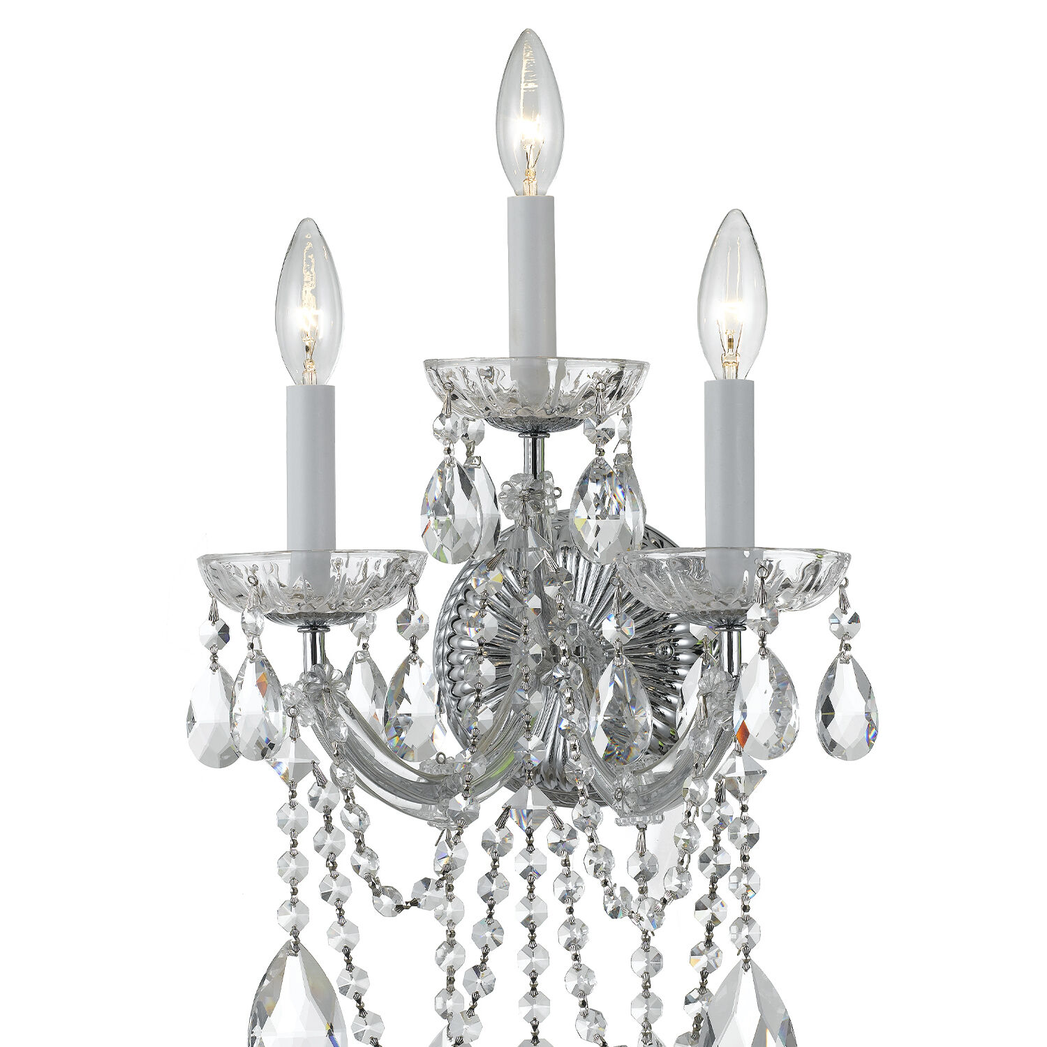 Maria Theresa Sconce Wall Light in Clear Spectra, Polished Chrome