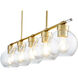 Volan 5 Light 41 inch Aged Brass Linear Pendant Ceiling Light