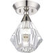 Brussels 1 Light 7 inch Polished Nickel Crystal Semi-Flush Ceiling Light