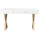 Guilford 54 X 25.5 inch White with Satin Brass Desk