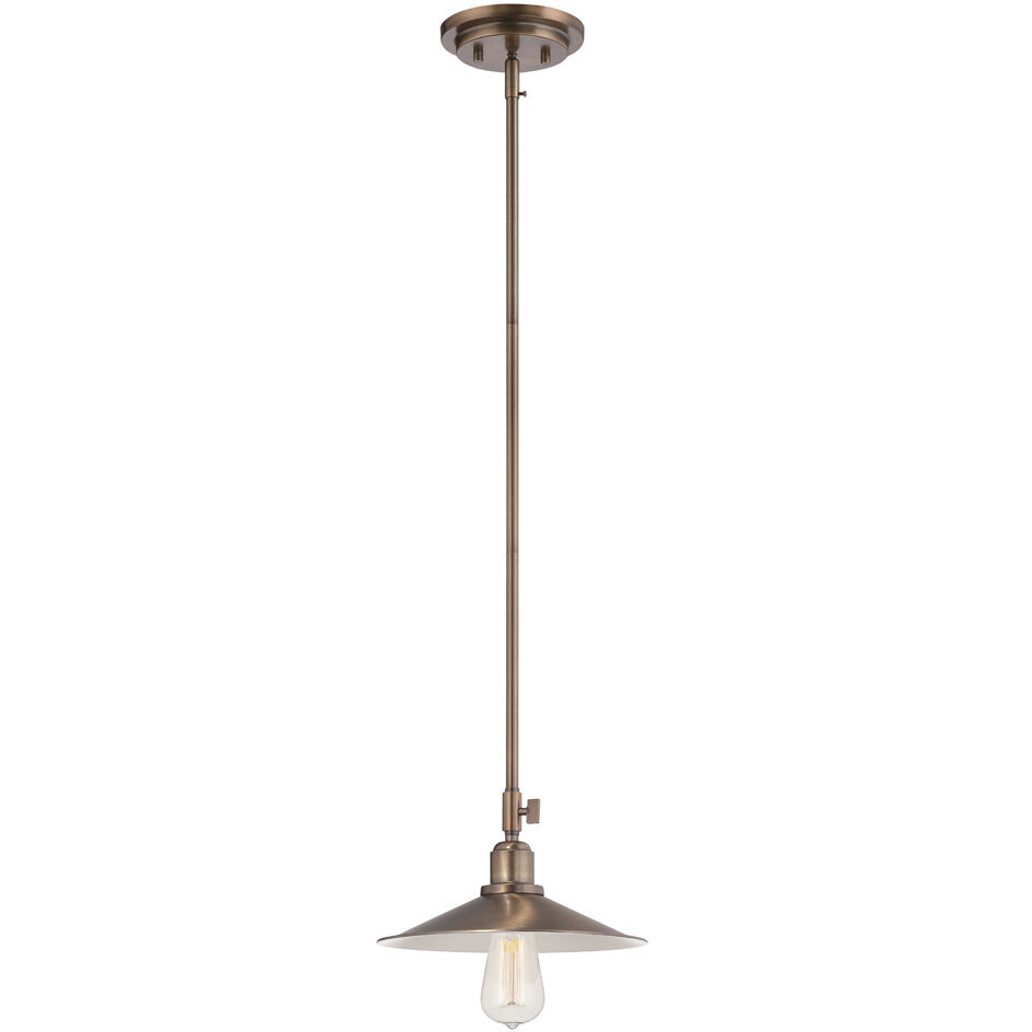 Newbury Station 1 Light 10.5 inch Old Satin Brass Mini Pendant Ceiling Light