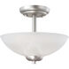 Tia 2 Light 11.75 inch Matte Nickel Semi Flush Mount Ceiling Light
