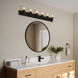 Merry 6 Light 48 inch Black Bath Vanity Wall Light