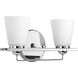 Flight 2 Light 16 inch Polished Chrome Bath Vanity Wall Light, Design Series