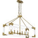 Prima Vista 6 Light 38 inch Aged Antique Brass Island Light Ceiling Light