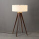 Quattro 31 inch 9 watt Dark Walnut Wood and Weathered Brass Table Lamp Portable Light