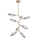 Rock Crystal LED 37.1 inch Novel Brass Chandelier Ceiling Light, Modern Vine