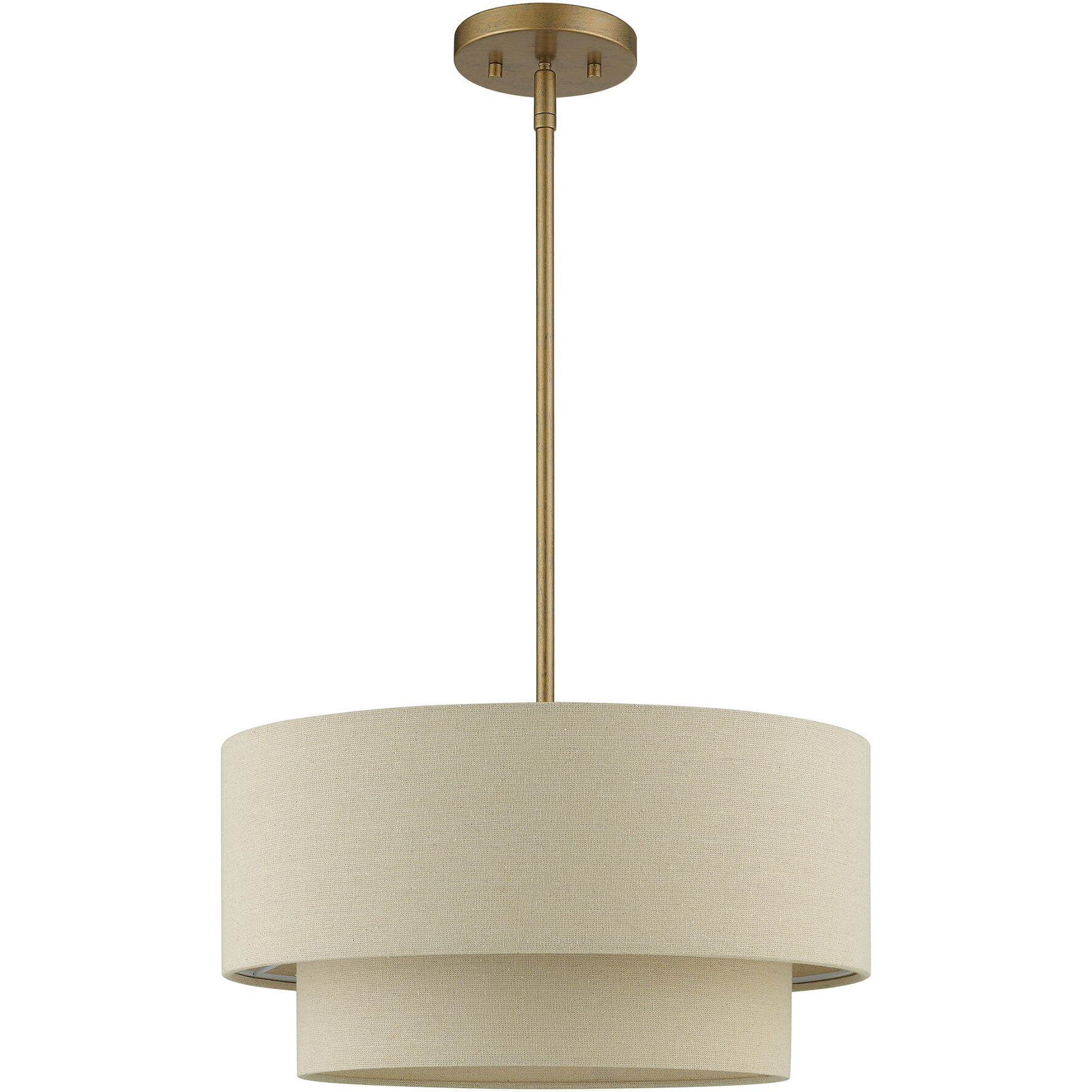 Bellingham 3 Light 17 inch Antique Gold Leaf Pendant Chandelier Ceiling Light