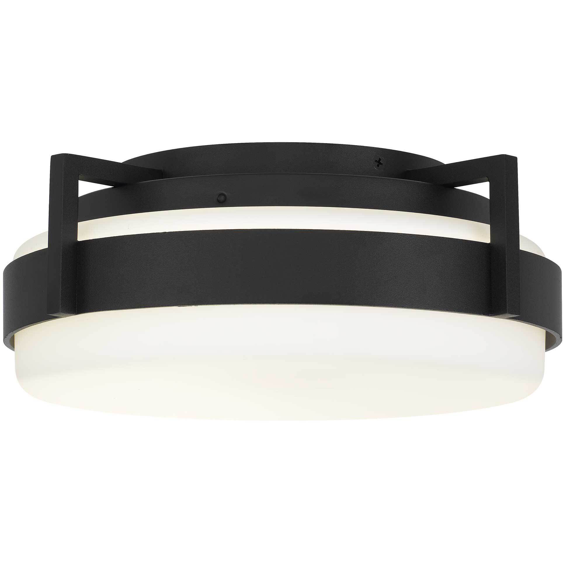 Ted LED 12 inch Sand Black Outdoor Flush Mount