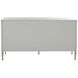 Caroline Cerused White and Painted Burlap Dresser