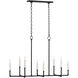 C&M by Chapman & Myers Bayview 8 Light 47.75 inch Aged Iron Linear Chandelier Ceiling Light