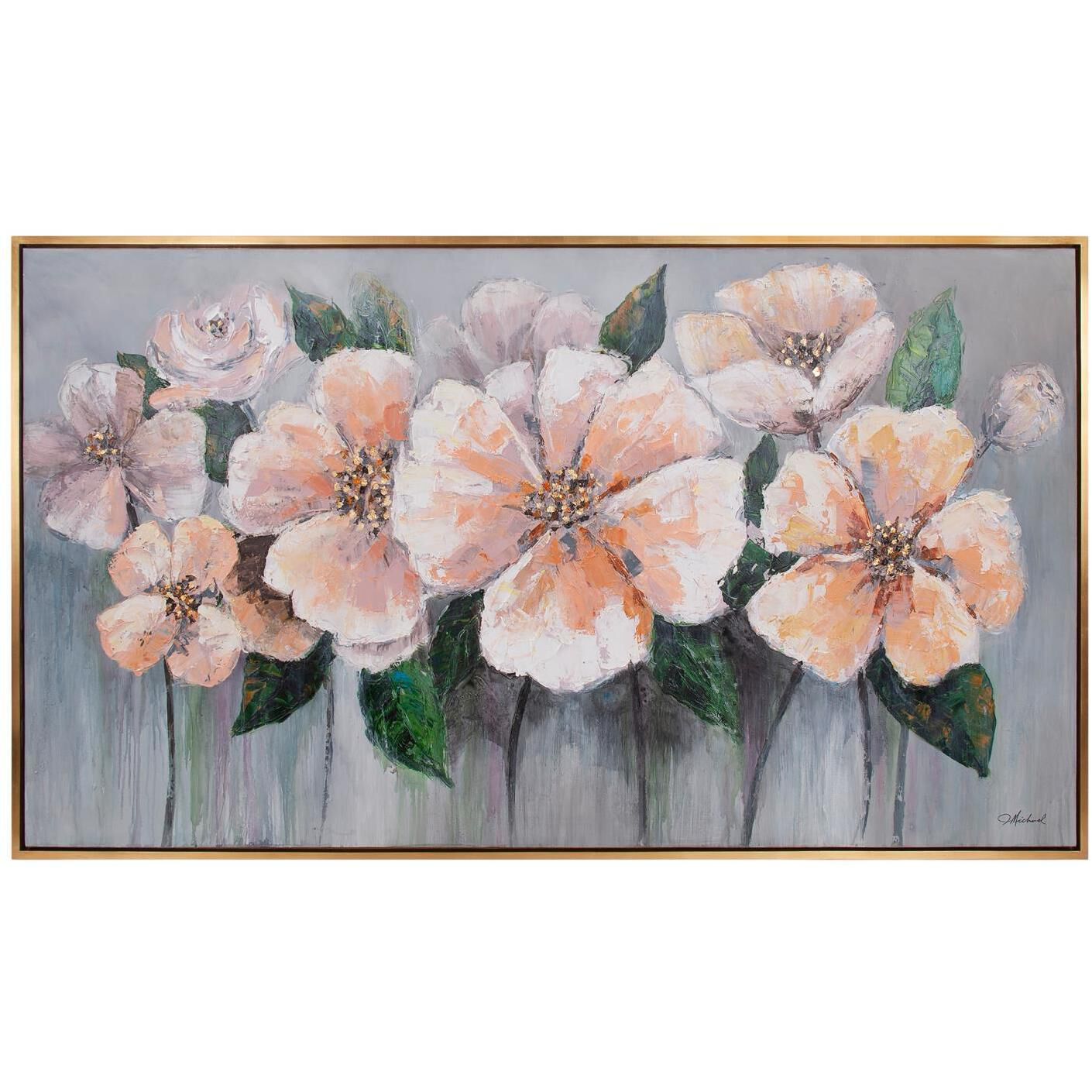 French Blush 73.75 X 41.75 inch Hand Painted Canvas