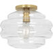 Horizon 1 Light 11.75 inch Clear Glass Flushmount Ceiling Light