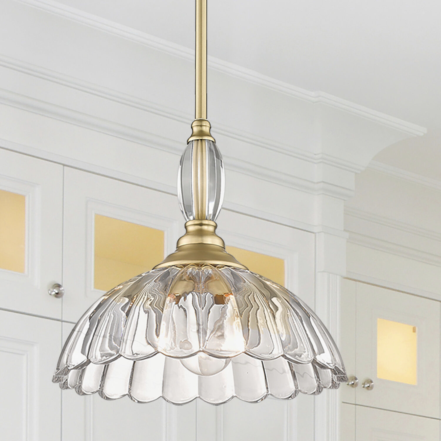 Audra 1 Light 11.75 inch Brushed Champagne Brass Pendant Ceiling Light