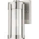 Sheridan 1 Light 10 inch Brushed Nickel Outdoor Wall Lantern