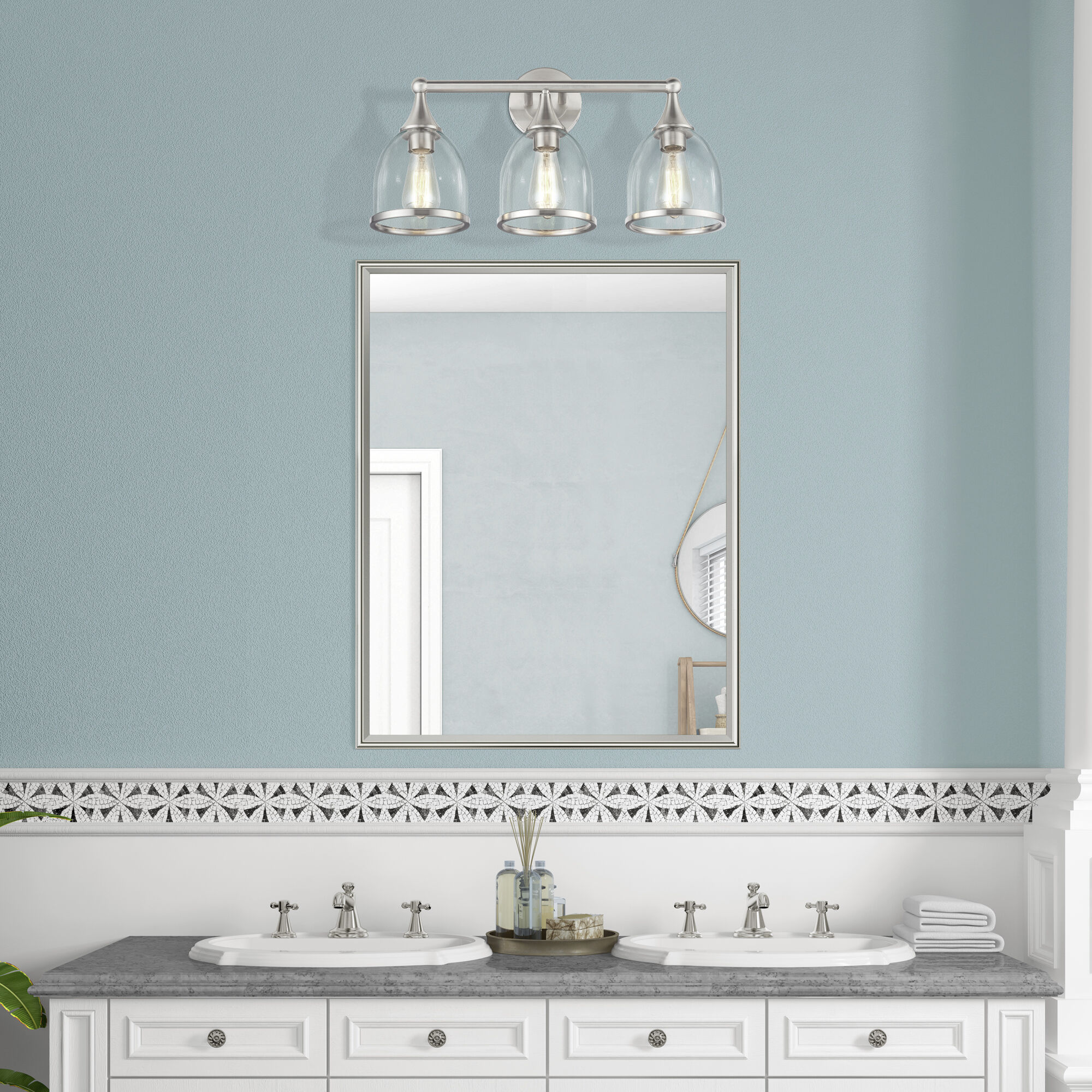 Ashridge 3 Light 24 inch Brushed Nickel Vanity Wall Sconce Wall Light