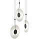 Meclisse LED 18.5 inch Satin Black Pendant Ceiling Light in Clear Glass