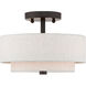 Claremont 2 Light 11 inch English Bronze Semi-Flush Mount Ceiling Light