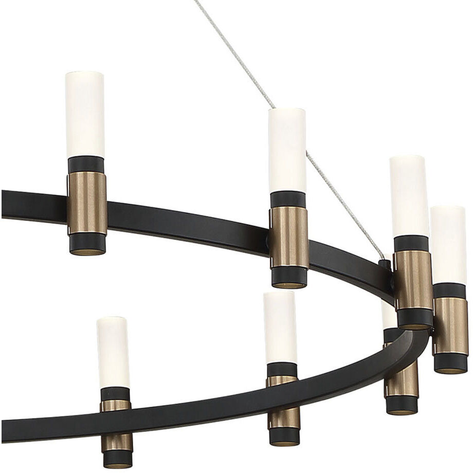 Albany LED 59.5 inch Brass and Black Chandelier Ceiling Light
