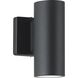 Cylinders LED 8.25 inch Black Outdoor Wall Mount Up/Down Cylinder, Progress LED