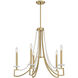 Helen 5 Light 27 inch Warm Brass Chandelier Ceiling Light