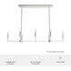 Bearden 8 Light 48 inch Brushed Nickel Linear Chandelier Ceiling Light, Large