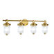 Myla 4 Light 33.75 inch Vintage Brass Bathroom Vanity Wall Light