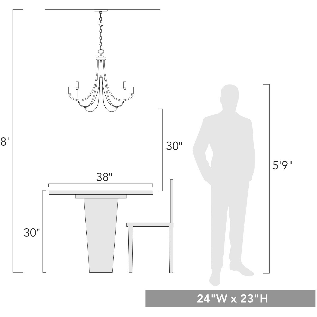 Kamila 24 inch 60.00 watt White Gold Chandelier Ceiling Light