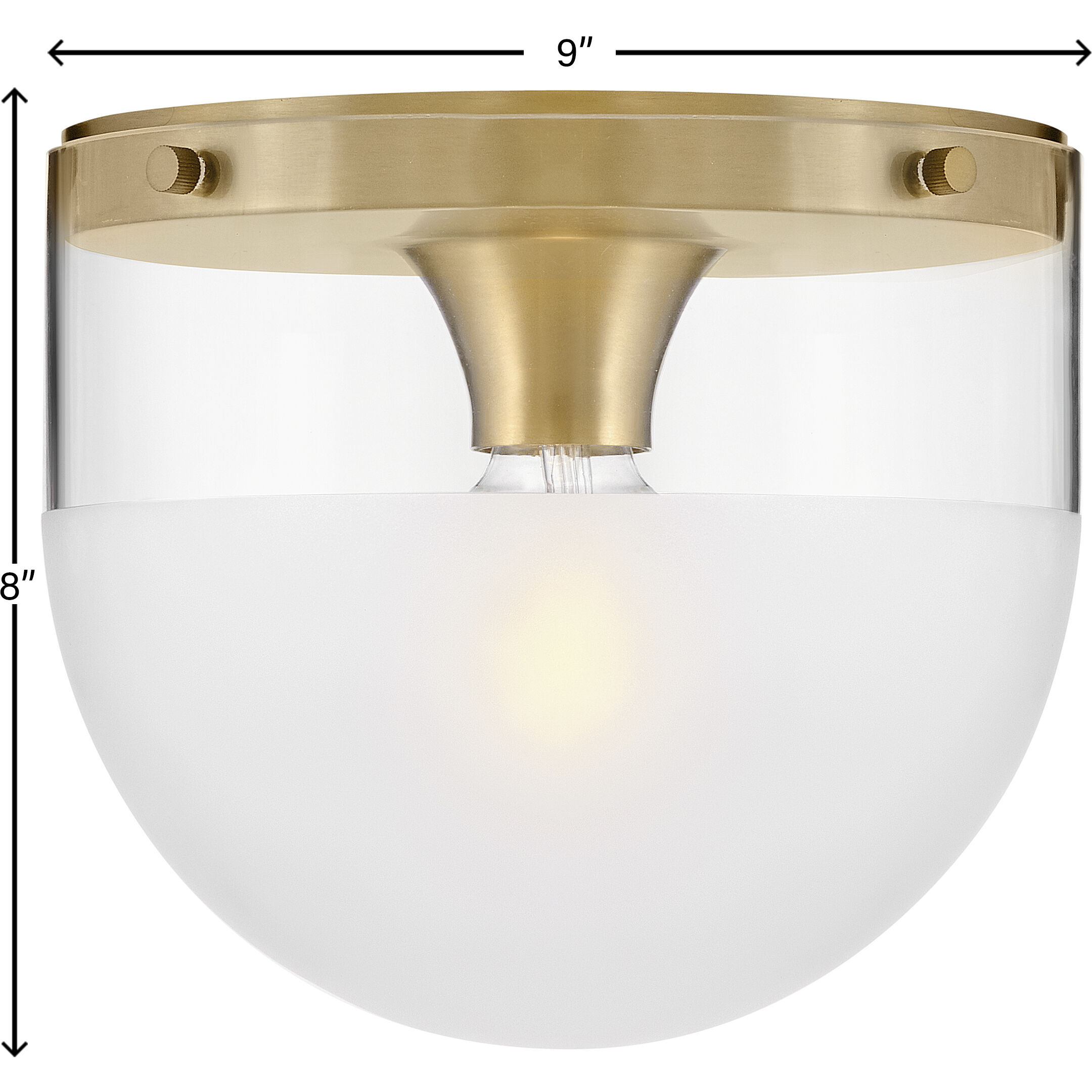 Beck 9 inch Lacquered Brass Indoor Flush Mount Ceiling Light