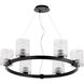 Stadium 6 Light 30 inch Noir Chandelier Ceiling Light