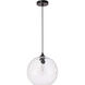 Gibson 1 Light 12 inch Black Pendant Ceiling Light