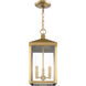Nyack 3 Light 8.25 inch Antique Brass Outdoor Pendant Lantern