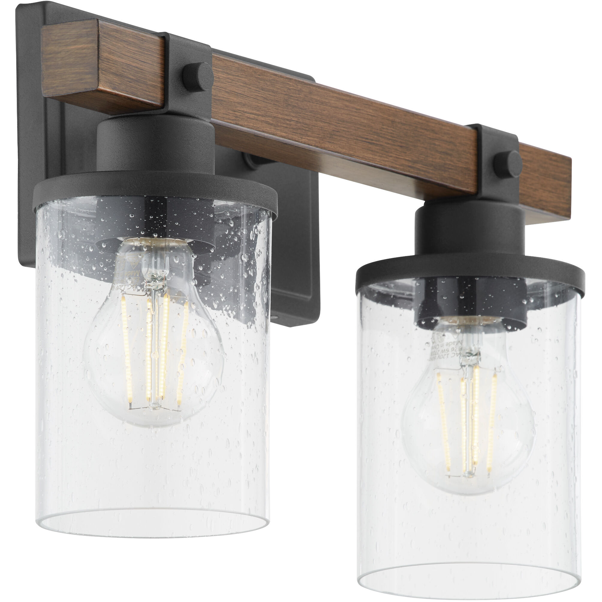 Alpine 2 Light 13.75 inch Textured Black Walnut Vanity Light Wall Light