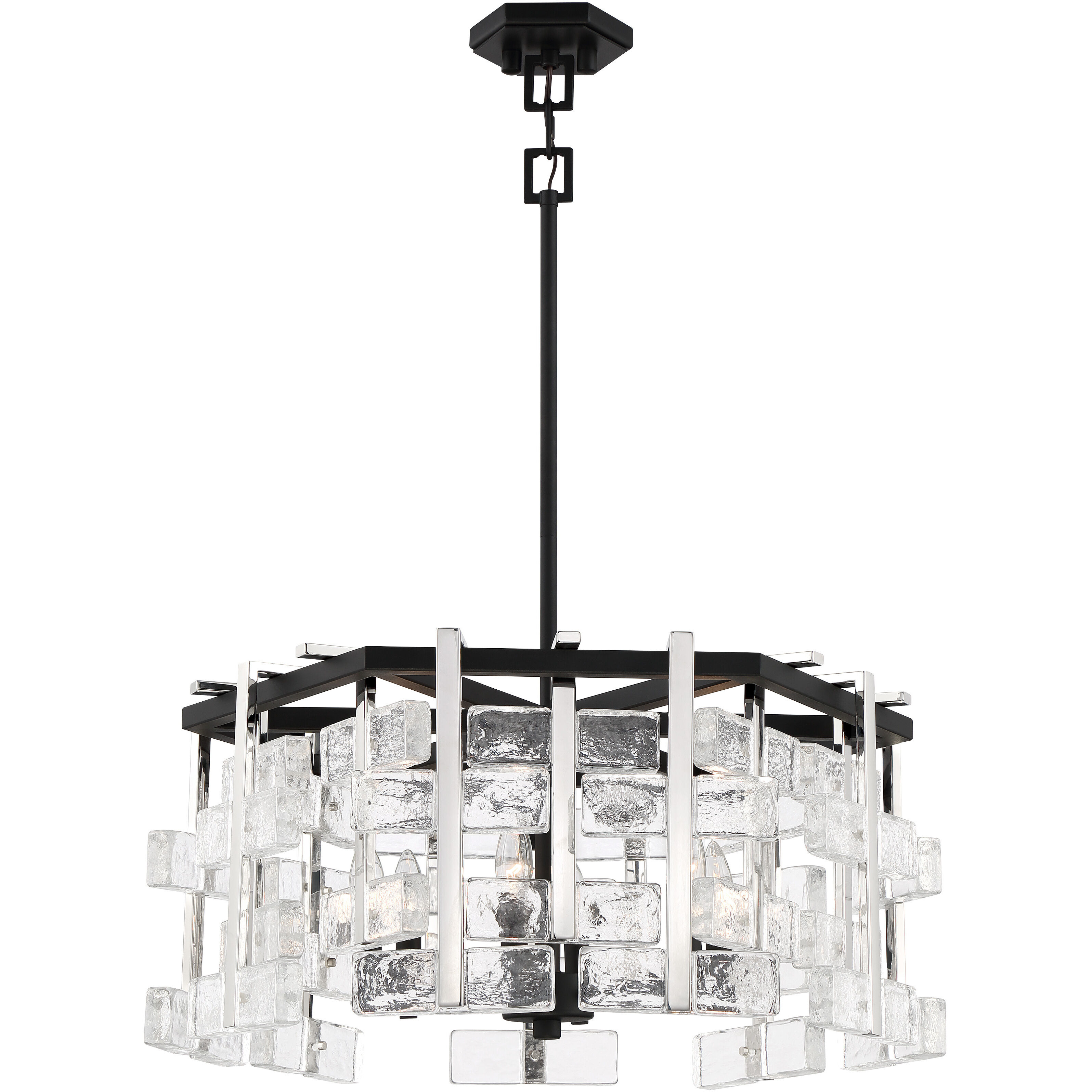 Painesdale 6 Light 27.75 inch Sand Coal And Polished Nickel Pendant Ceiling Light