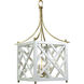 Palm Beach 4 Light White Dove and Brass Pendant Ceiling Light