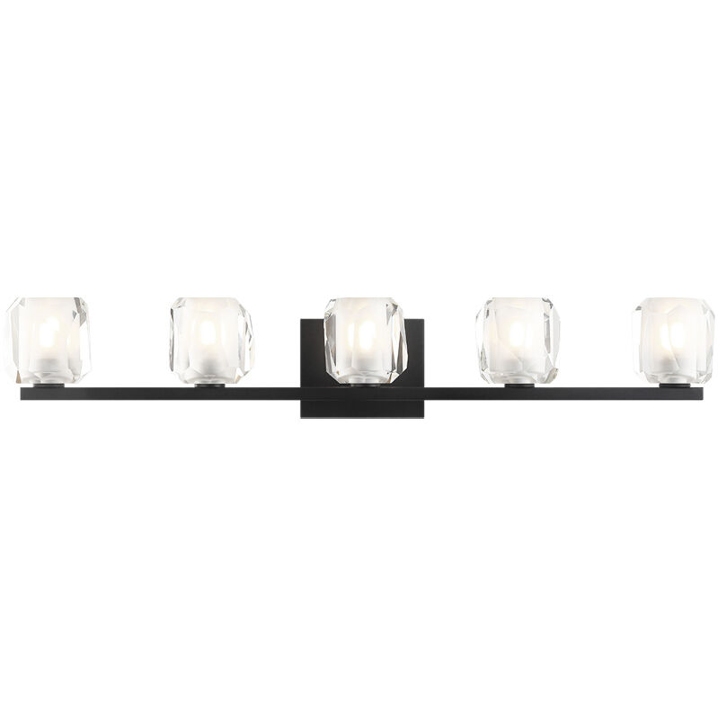 Carleton 5 Light 32.13 inch Matte Black Bath Vanity Light Wall Light