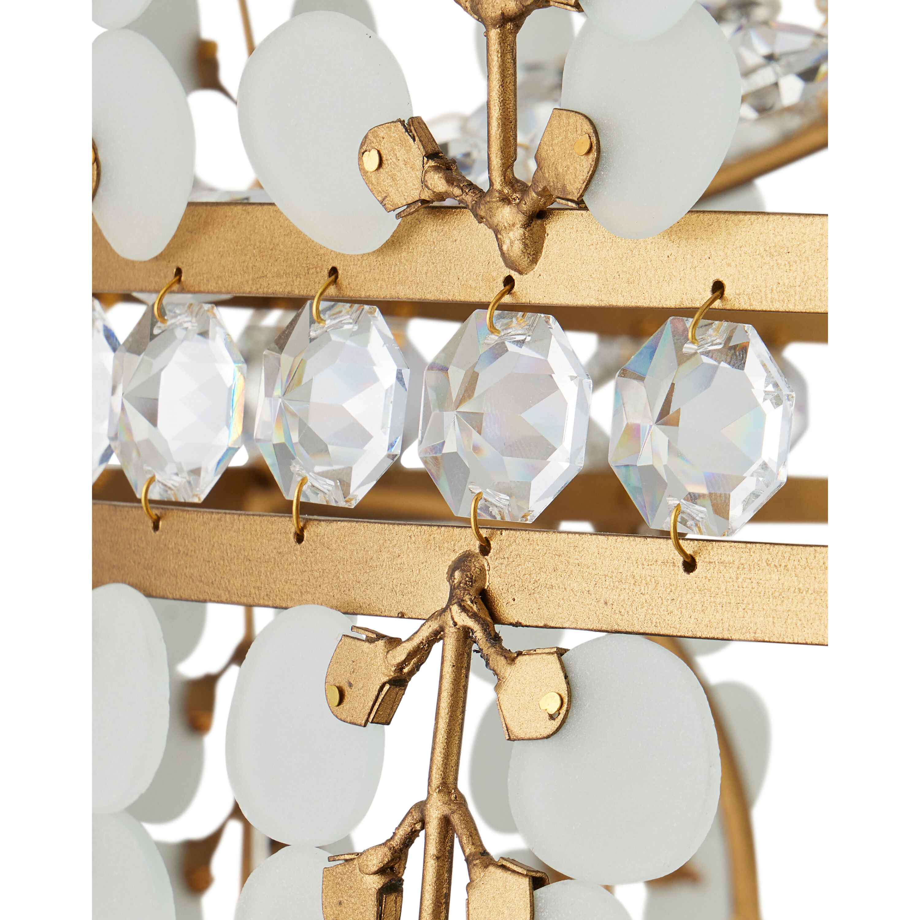 Bradshaw 4 Light 35.5 inch Frosted/Clear/Brass Chandelier Ceiling Light