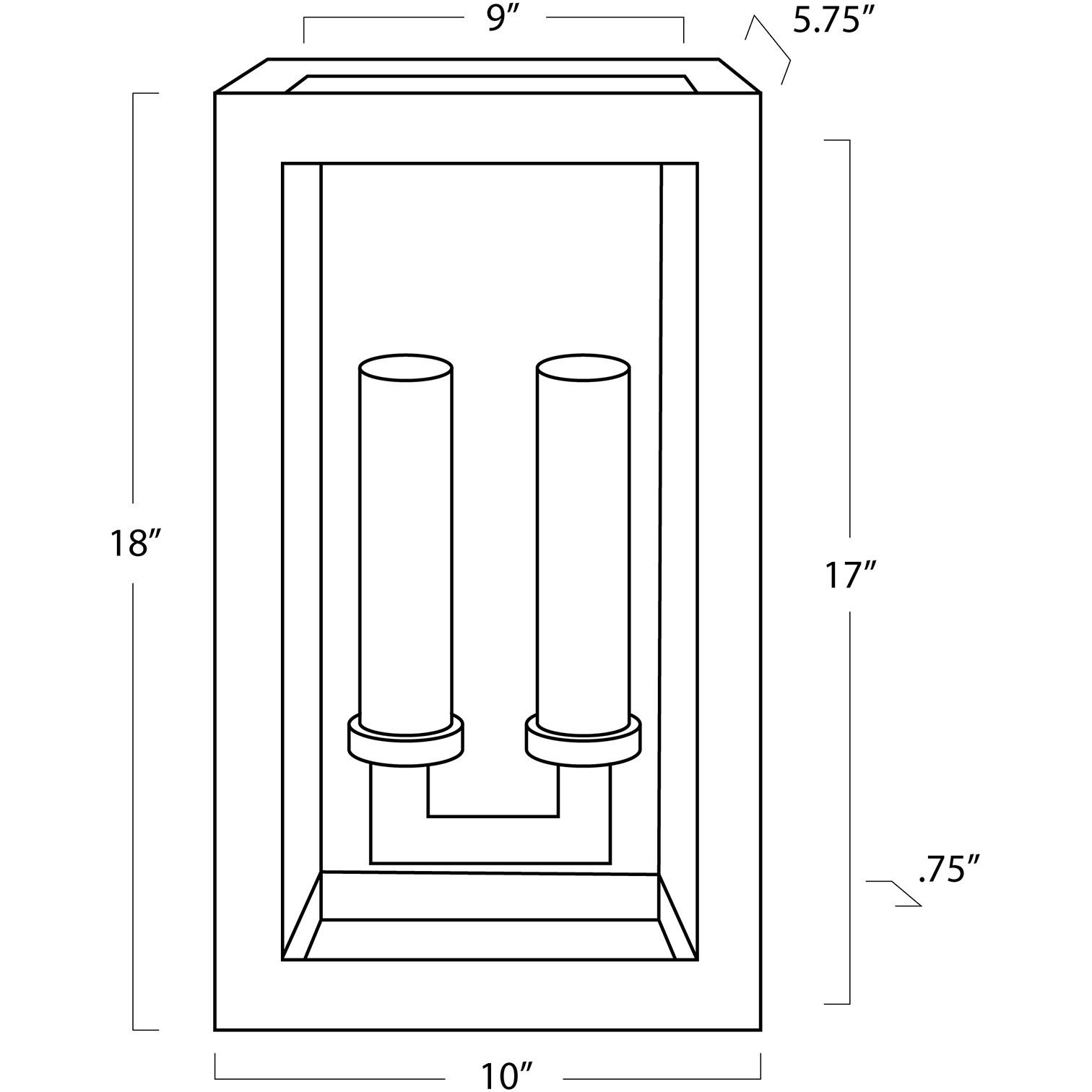 Montecito 2 Light 18 inch Black Outdoor Wall Sconce, Double Arm