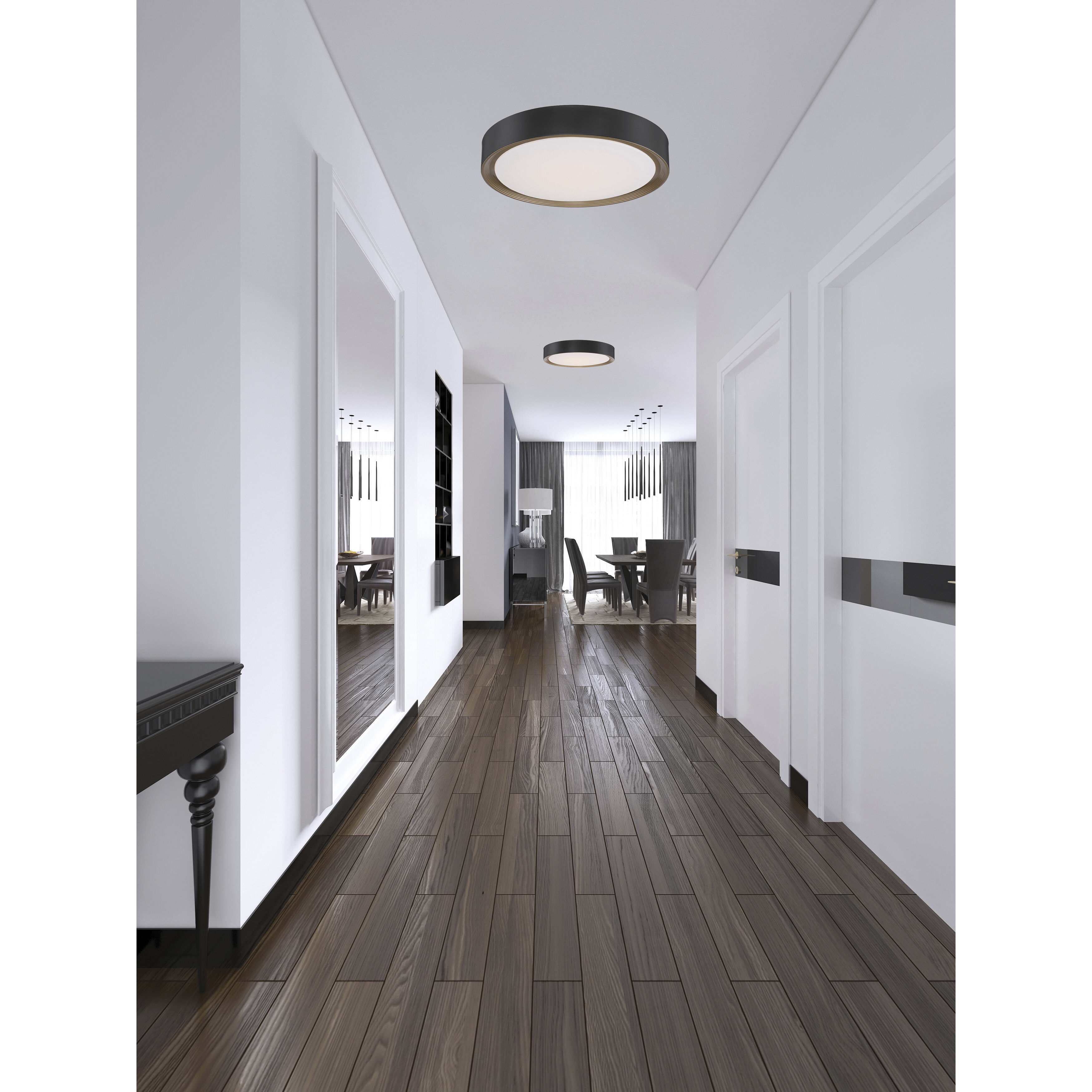 Malaga LED 15.75 inch Matte Black Flush Mount Ceiling Light