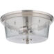 Neighborhood Tyler 3 Light 15 inch Brushed Polished Nickel Flushmount Ceiling Light in Clear Seeded, Neighborhood Collection