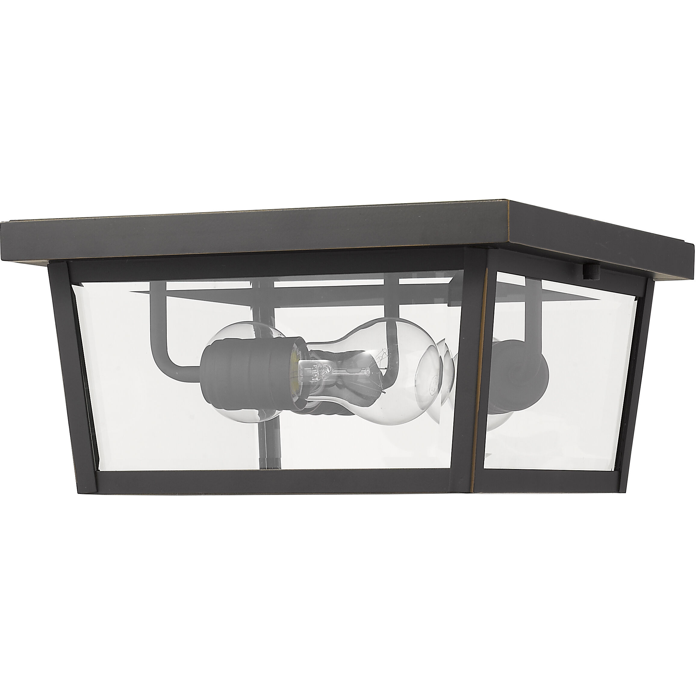 Beacon 3 Light 12 inch Oil Rubbed Bronze Outdoor Flush Mount
