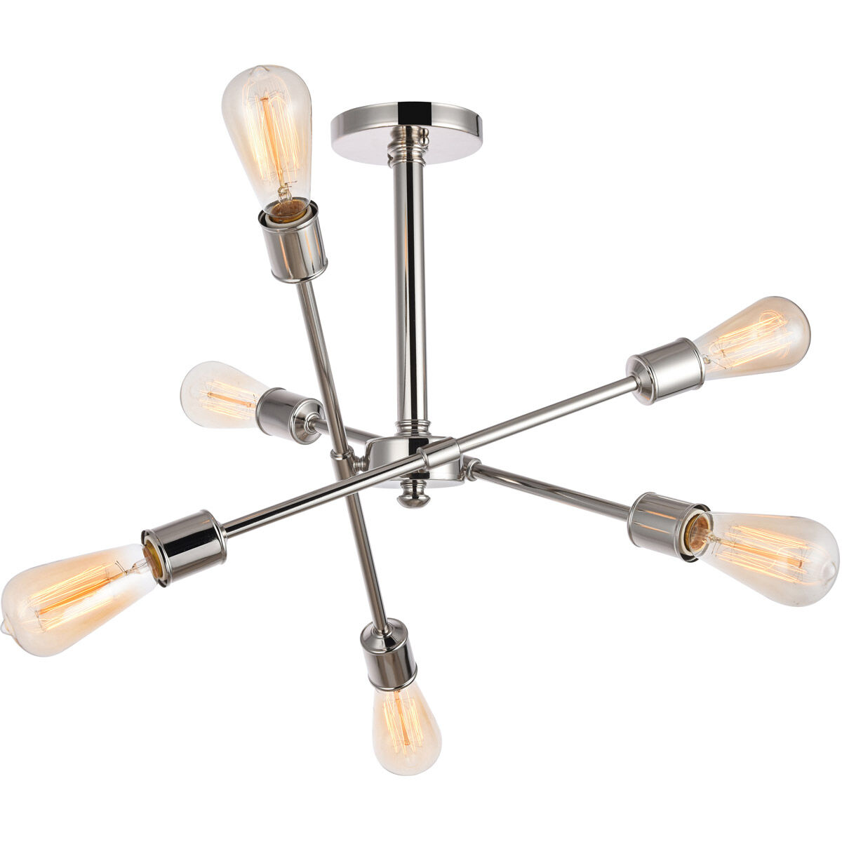 Axel 6 Light 17 inch Polished Nickel Flush Mount Ceiling Light