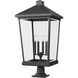 Beacon 4 Light 33 inch Black Outdoor Pier Mounted Fixture