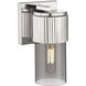 Bolivar 1 Light 4 inch Polished Nickel Sconce Wall Light in Plated Smoke Glass