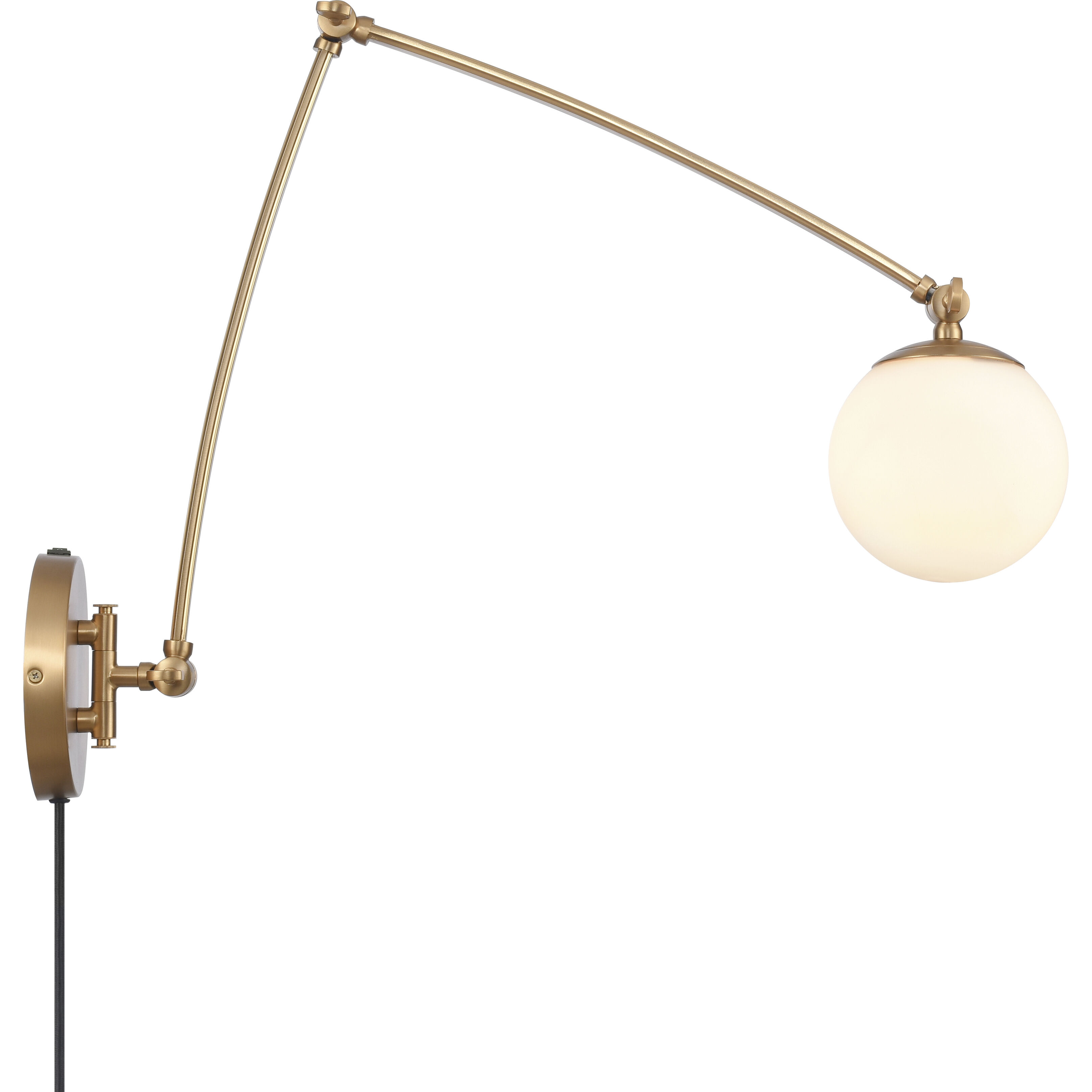 Caroline 25.5 inch 60 watt Brushed Gold Swingarm Sconce Wall Light