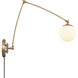 Caroline 25.5 inch 60 watt Brushed Gold Swingarm Sconce Wall Light