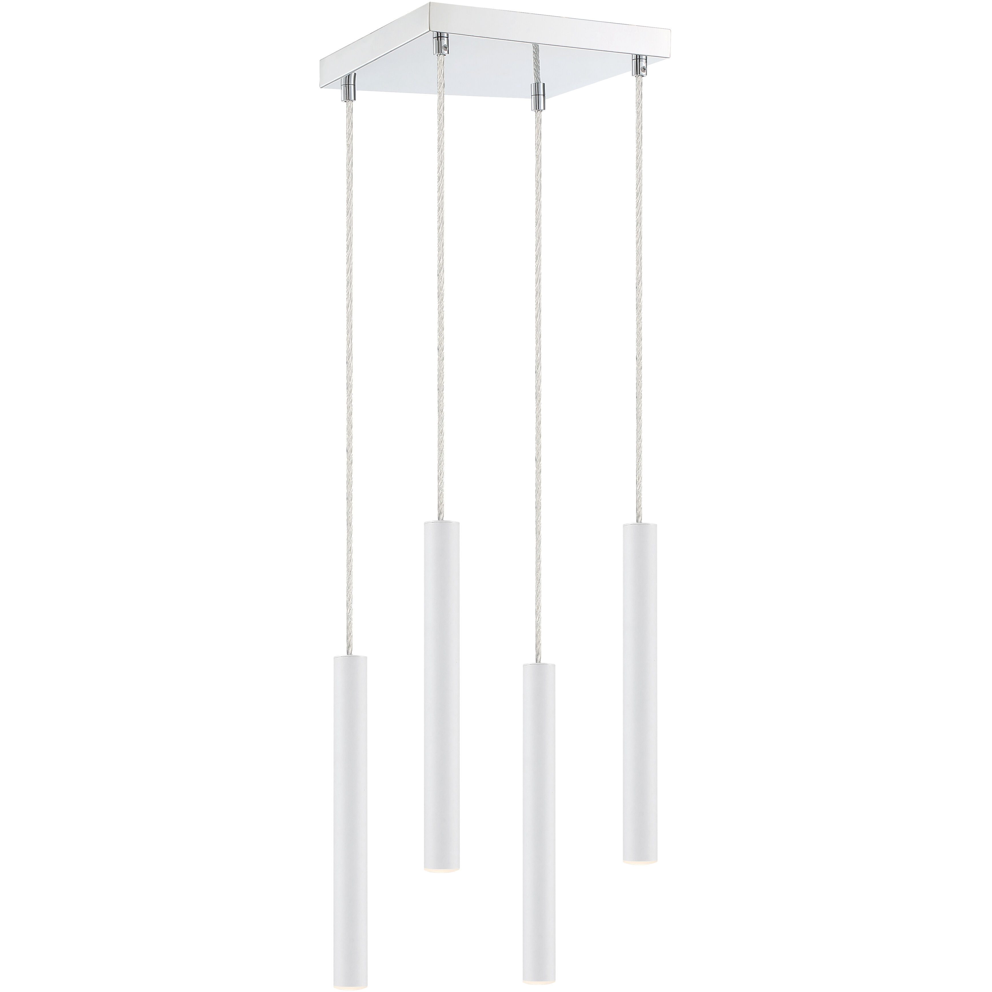 Forest LED 9.5 inch Chrome Chandelier Ceiling Light in 4, 11, Matte White Steel