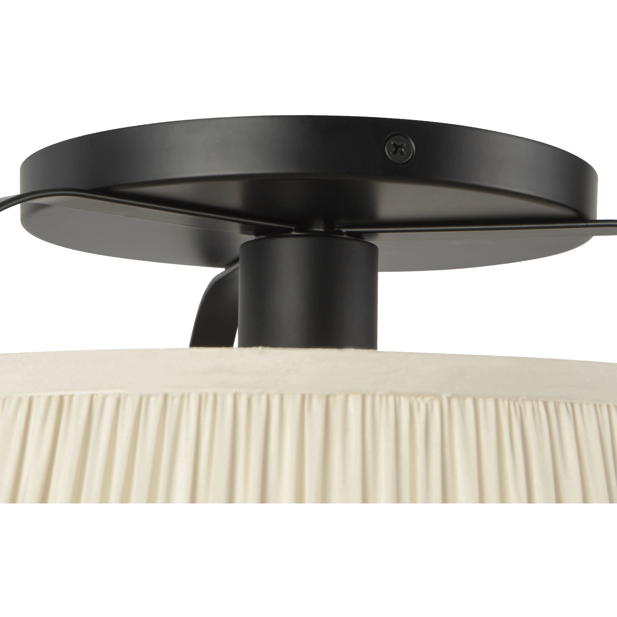 Alora Mood Scout 1 Light 13.25 inch Matte Black and White Linen Semi-Flush Mount Ceiling Light