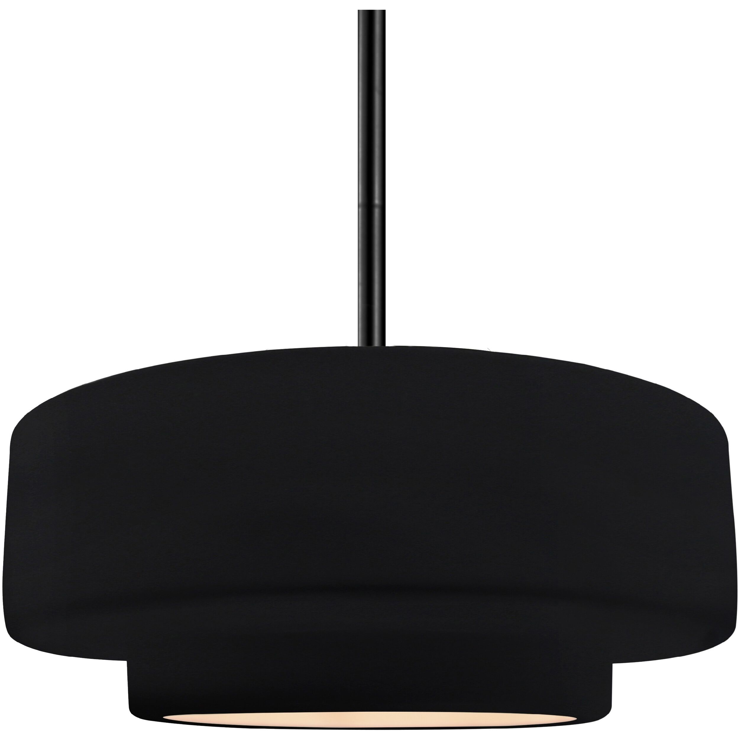 Radiance Collection - Tier Pendant Ceiling Light in Matte Black, Dedicated LED, Black Cord, Gloss Black, 14.5W x 5.25H, Form+Finish+Function