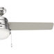 Aker 52 inch Brushed Nickel with Matte Nickel/Light Grey Oak Blades Ceiling Fan
